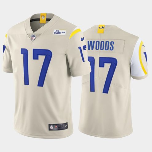 Men Los Angeles Rams #17 Woods Robert Nike Cream Limited NFL Jersey->los angeles rams->NFL Jersey
